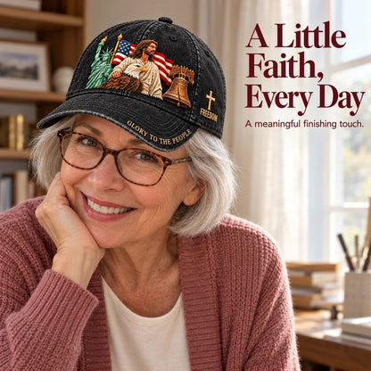 ✝️🇺🇸 Faith & Freedom American Heritage Embroidered Cap