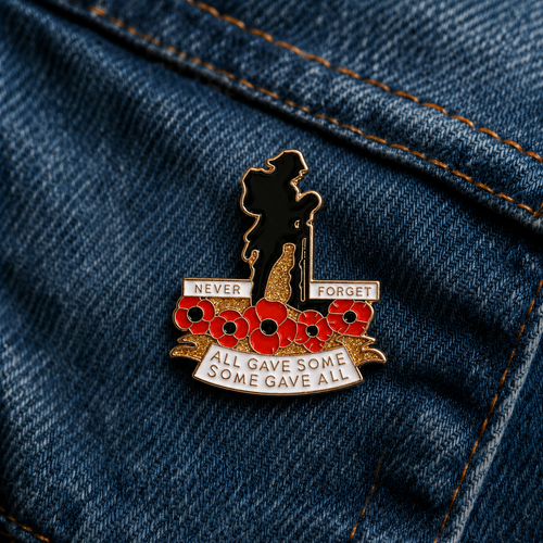 Red Poppy Remembrance Brooch – All Gave Some, Some Gave All