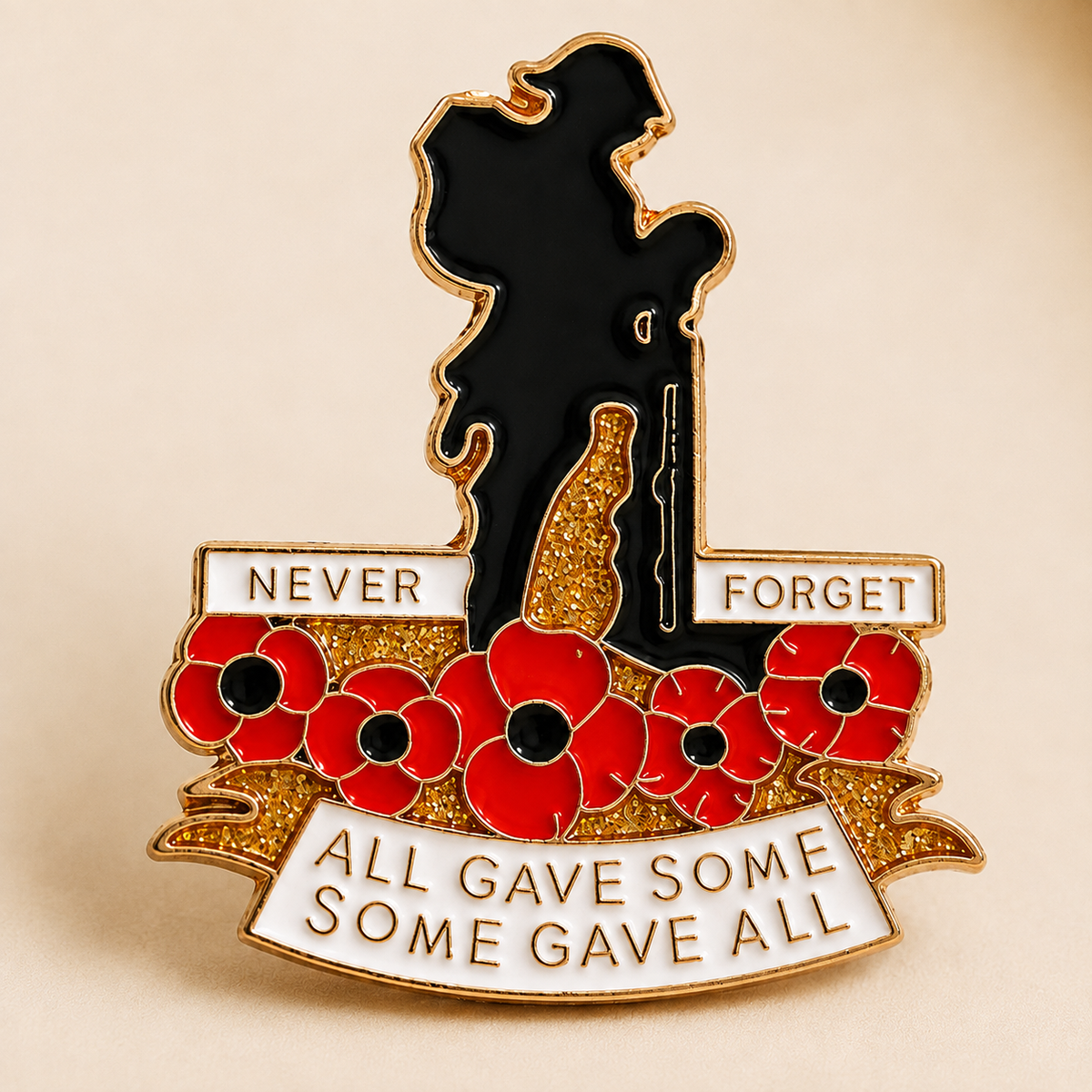 Red Poppy Remembrance Brooch – All Gave Some, Some Gave All