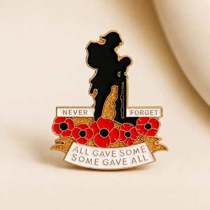 Red Poppy Remembrance Brooch – All Gave Some, Some Gave All