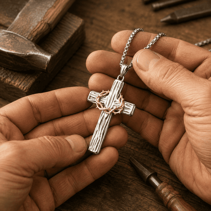✝️ 100% Handmade Crown Of Thorns Cross Necklace (𝐃𝐚𝐧𝐢𝐞𝐥 𝐁𝐫𝐨𝐨𝐤𝐬 𝐇𝐚𝐧𝐝𝐦𝐚𝐝𝐞®)