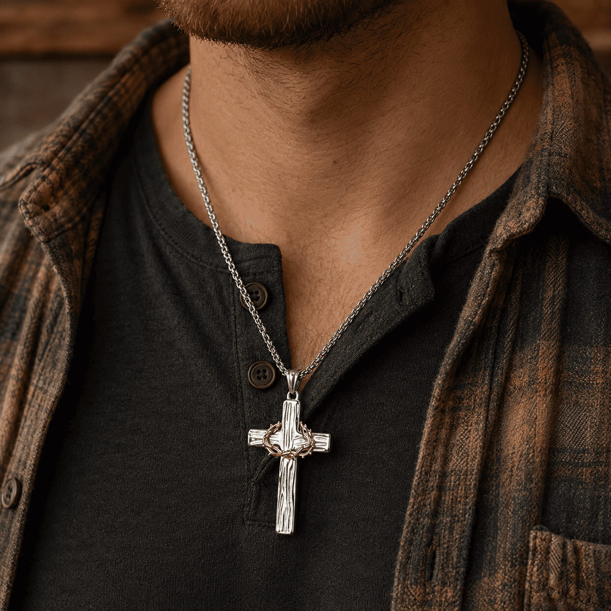 ✝️ 100% Handmade Crown Of Thorns Cross Necklace (𝐃𝐚𝐧𝐢𝐞𝐥 𝐁𝐫𝐨𝐨𝐤𝐬 𝐇𝐚𝐧𝐝𝐦𝐚𝐝𝐞®)