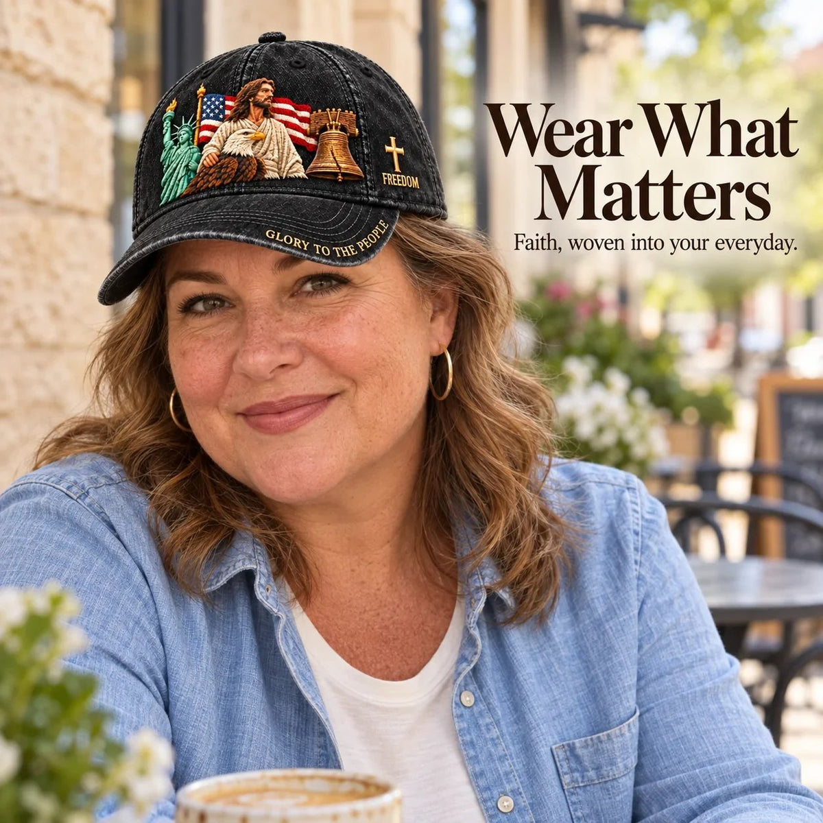 ✝️🇺🇸 Faith & Freedom American Heritage Embroidered Cap