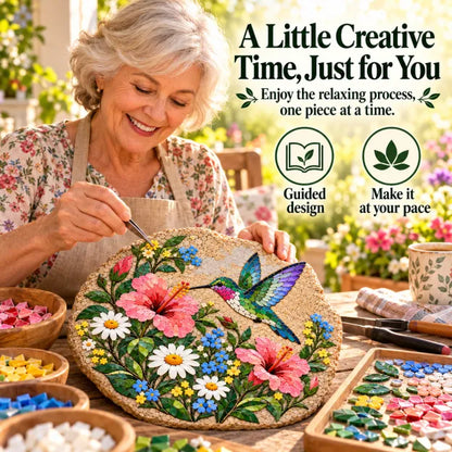 🐦 Beginner-Friendly Hummingbird & Wildflower Mosaic DIY Kit