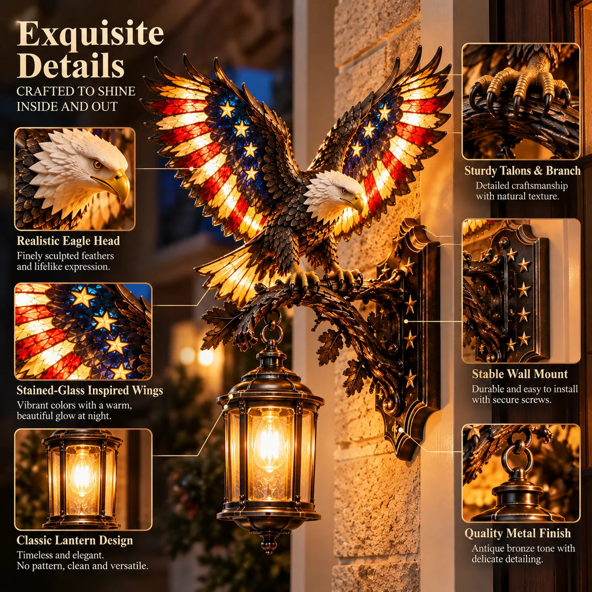 🔥🦅Liberty in Flight – A Glowing Eagle for Your Outdoor Space