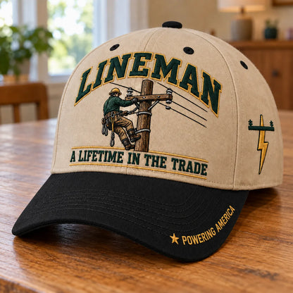 ⚡ Lineman A Lifetime In The Trade Powering America Baseball Cap