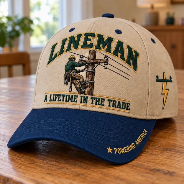 ⚡ Lineman A Lifetime In The Trade Powering America Baseball Cap
