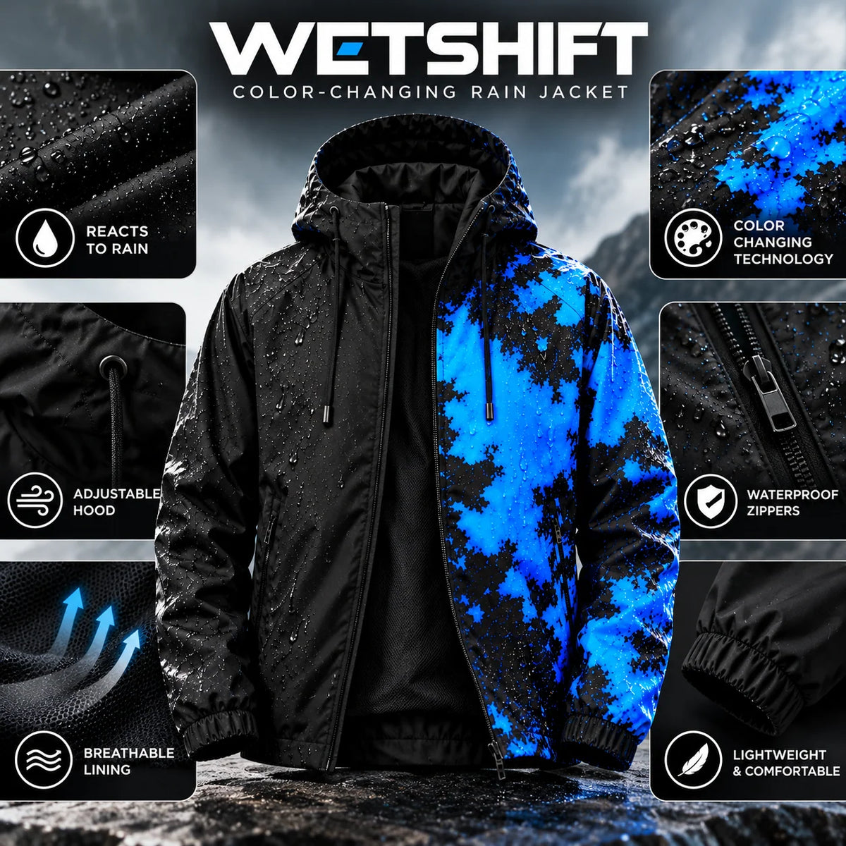 WetShift – Color Changing Rain Jacket
