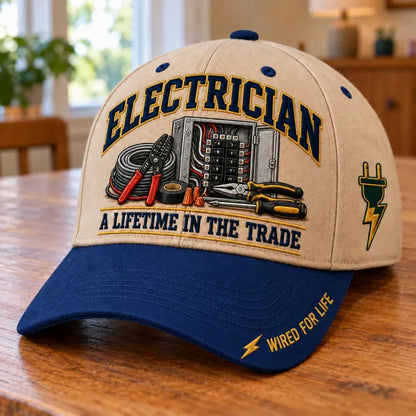 ⚡ Electrician A Lifetime In The Trade Wired For Life Baseball Cap