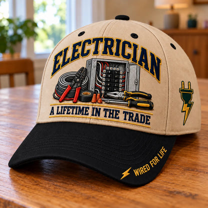 ⚡ Electrician A Lifetime In The Trade Wired For Life Baseball Cap