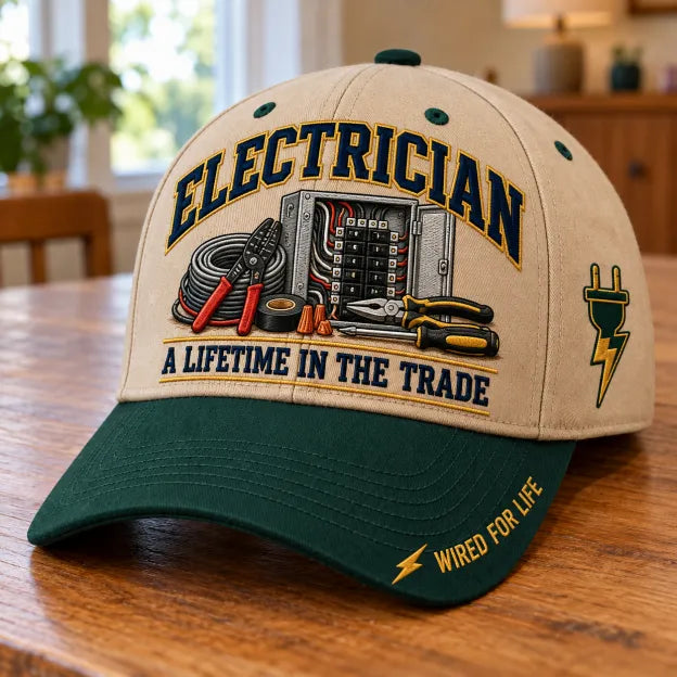 ⚡ Electrician A Lifetime In The Trade Wired For Life Baseball Cap