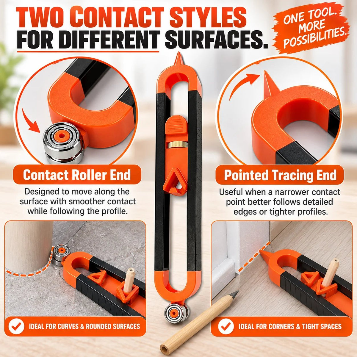 📐Contour Gauge Scribe Tool with Lock🏠