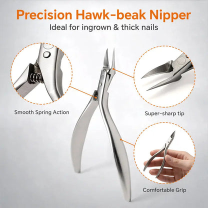 📢📢40% OFF !! ⏰Stainless Steel Ingrown Toenail Clipper and Dead Skin Nipper 2 Piece Manicure Set